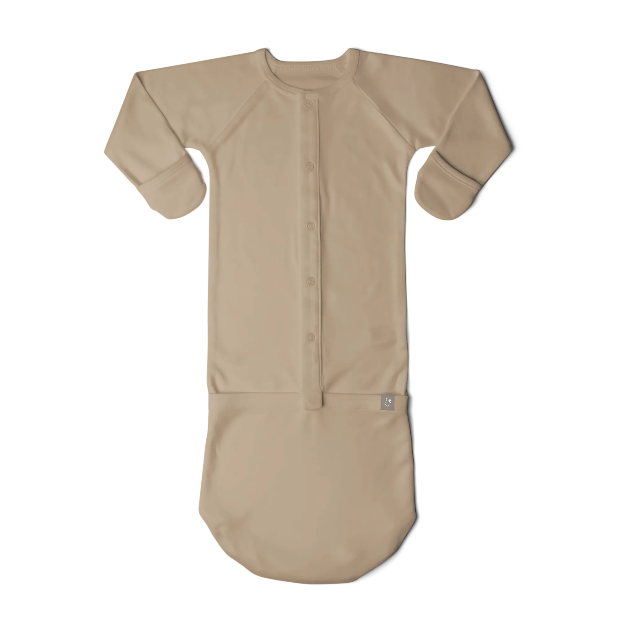 goumikids - Viscose Organic Cotton Convertible Gown - Sandstone 0-3 months