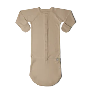 goumikids - Viscose Organic Cotton Convertible Gown - Sandstone 0-3 months