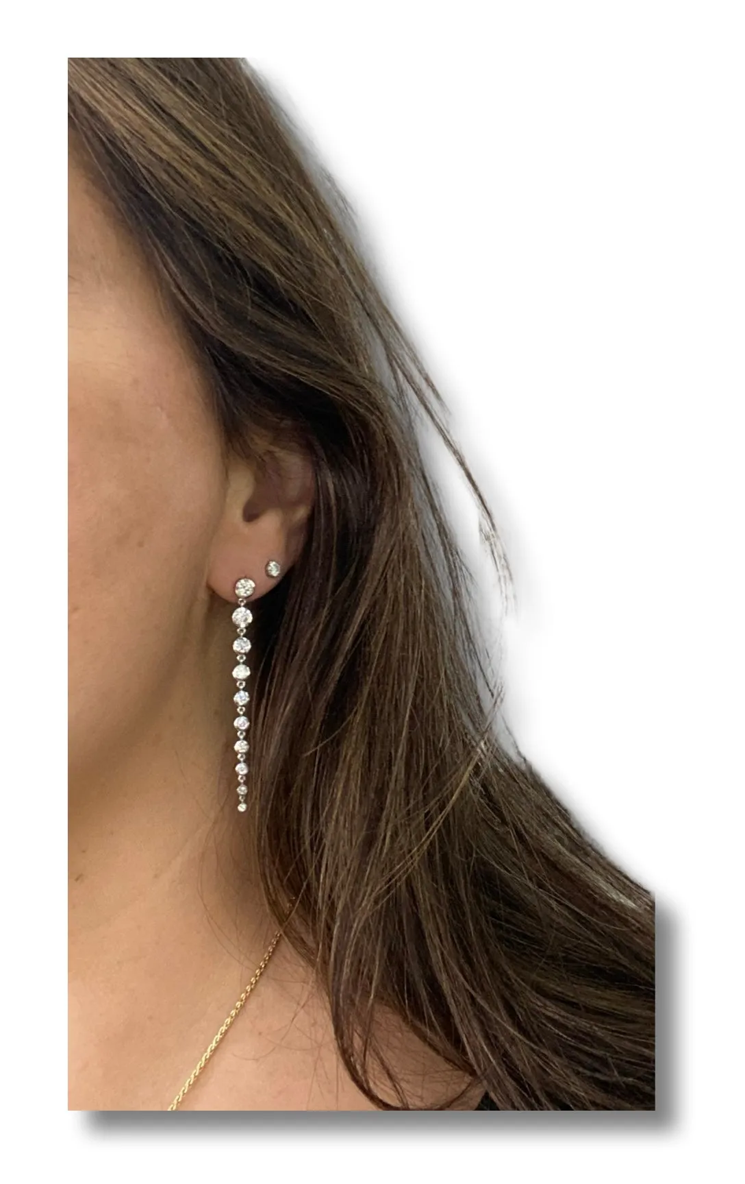 Graduated Diamond Drop Earrings