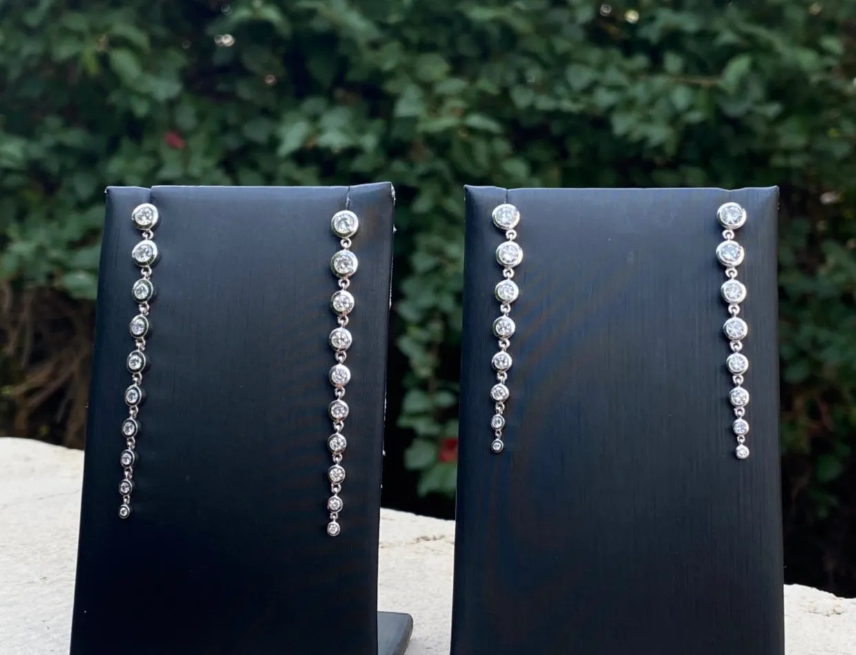 Graduated Diamond Drop Earrings