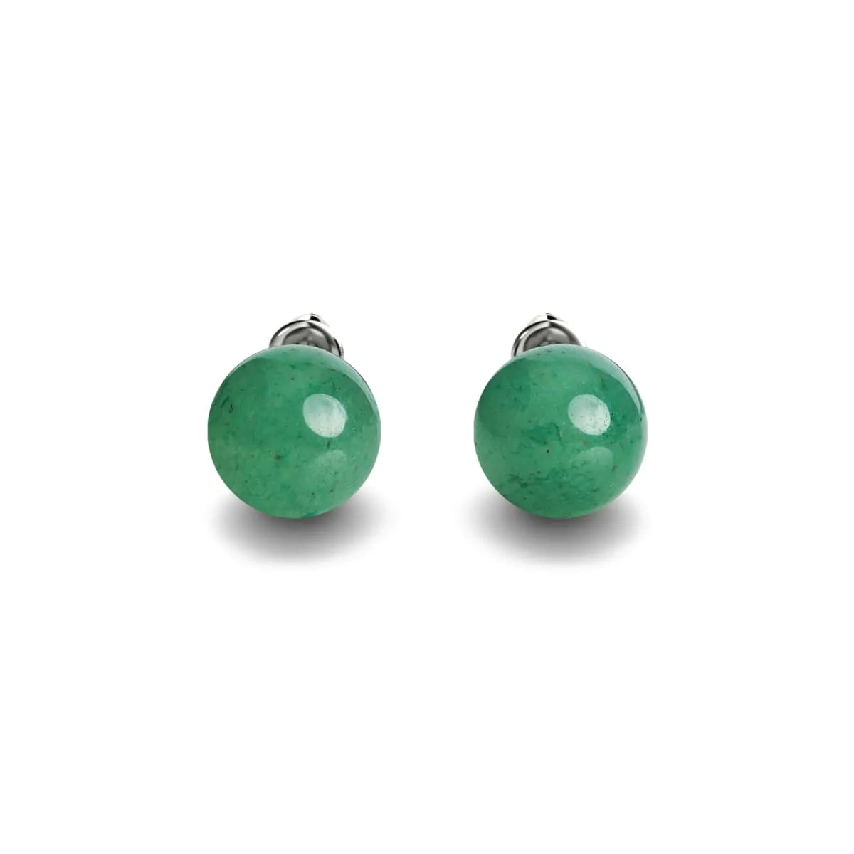 Green Jade | .925 Sterling Silver | Gemstone Stud Earrings