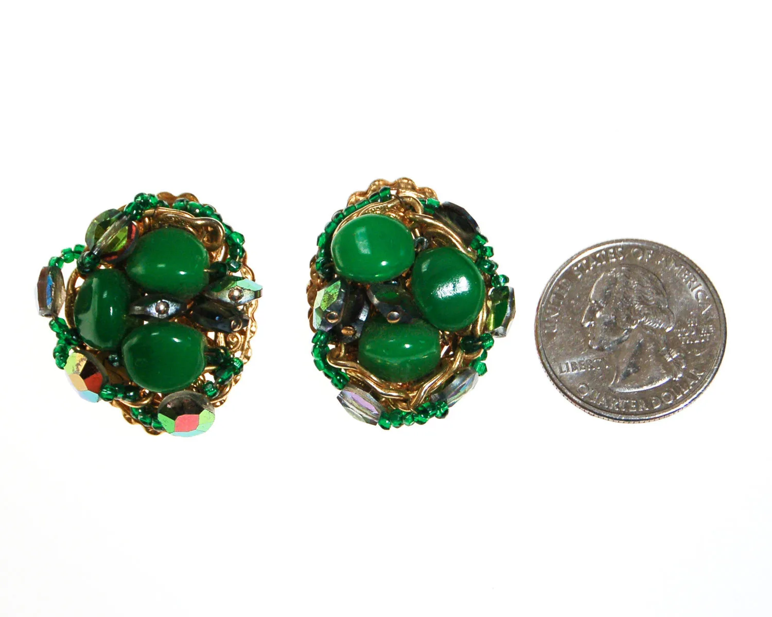 Green Rhinestone Earrings, Statement Earrings,
