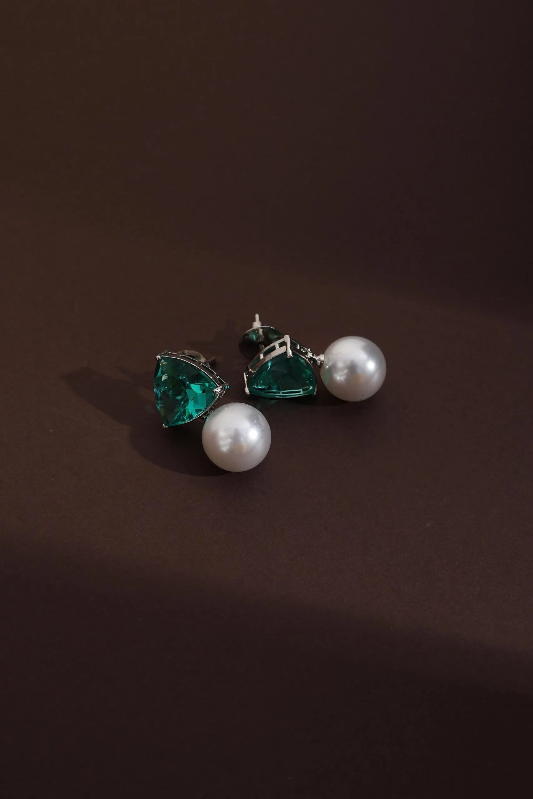 Green Zirconia Stud Earrings
