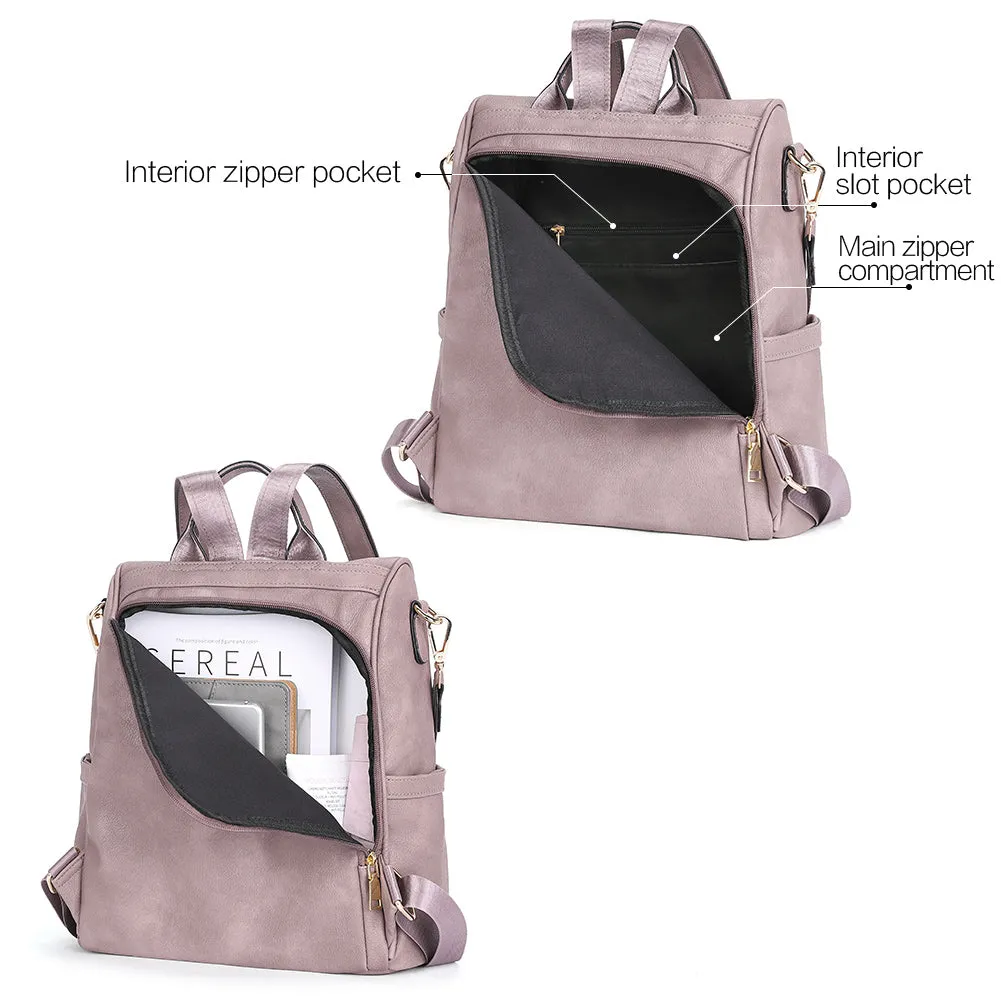 Greene Multi-Purpose Carry Way Vegan Leather Backpack Purse For Women | Two-Toned Vintage