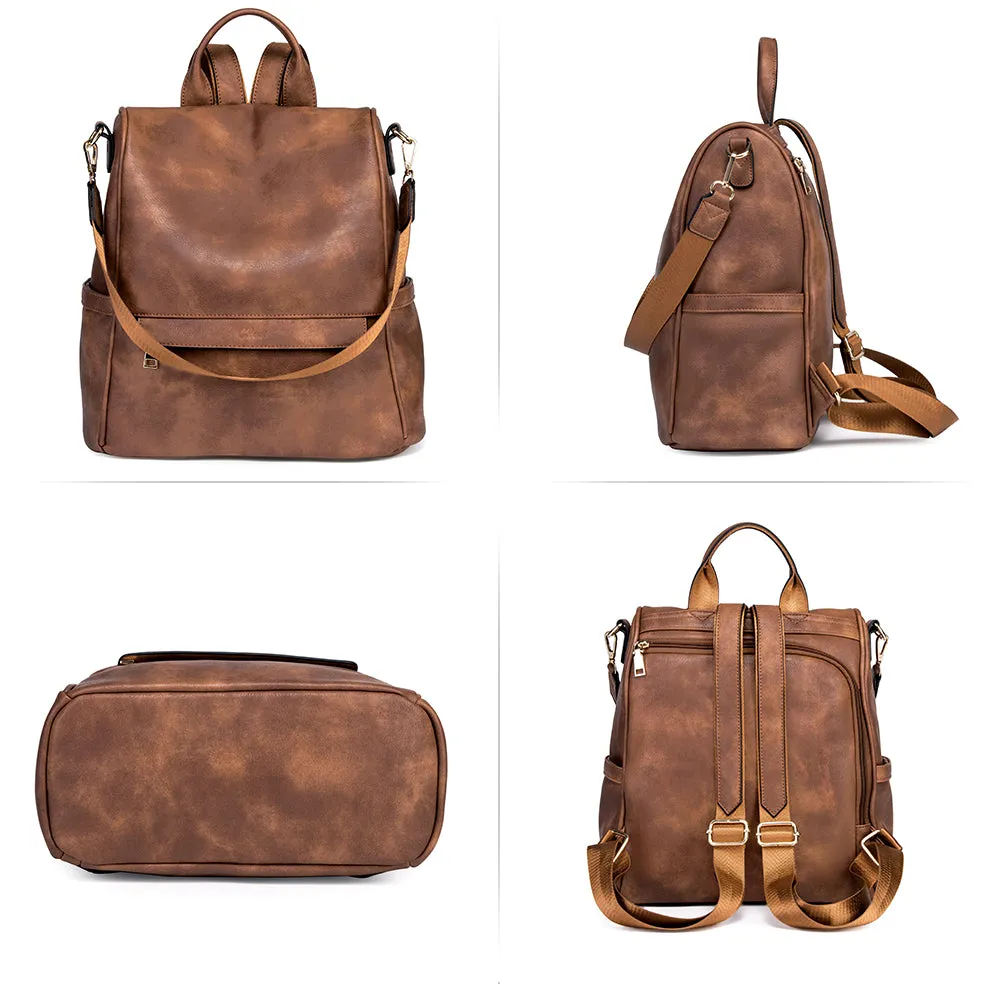 Greene Multi-Purpose Carry Way Vegan Leather Backpack Purse For Women | Two-Toned Vintage