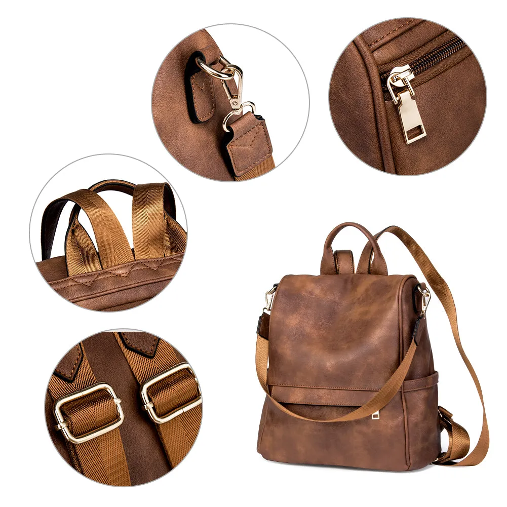 Greene Multi-Purpose Carry Way Vegan Leather Backpack Purse For Women | Two-Toned Vintage