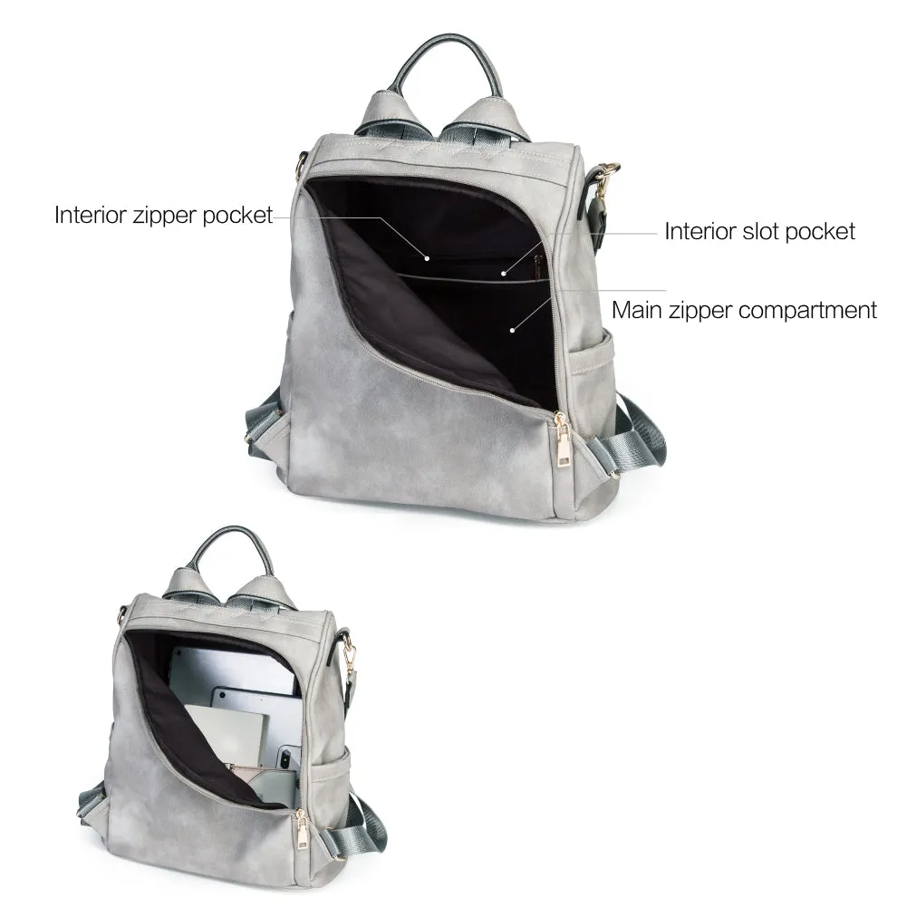 Greene Multi-Purpose Carry Way Vegan Leather Backpack Purse For Women | Two-Toned Vintage
