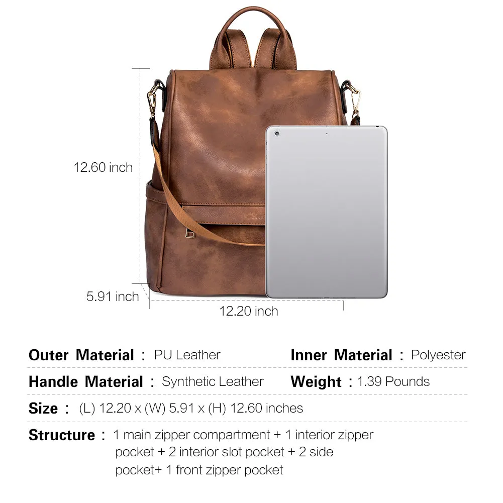 Greene Multi-Purpose Carry Way Vegan Leather Backpack Purse For Women | Two-Toned Vintage
