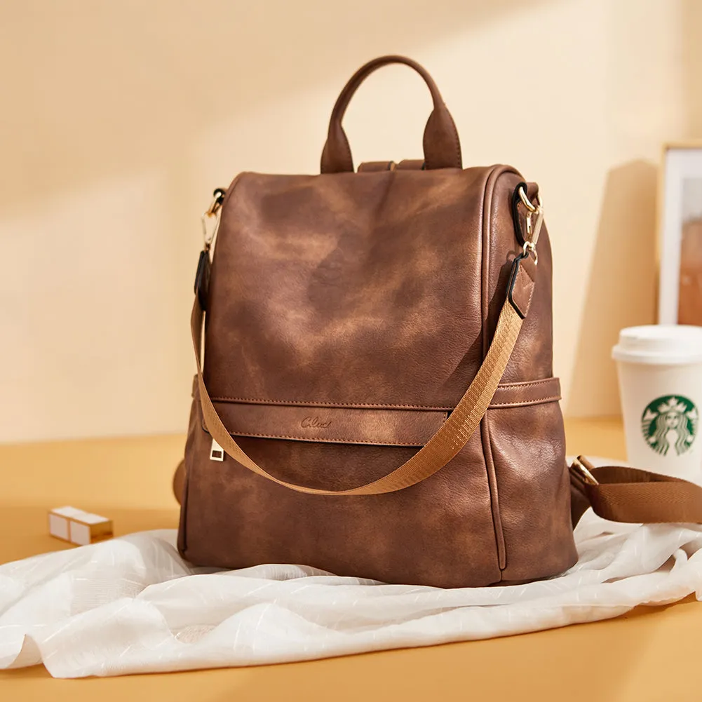 Greene Multi-Purpose Carry Way Vegan Leather Backpack Purse For Women | Two-Toned Vintage