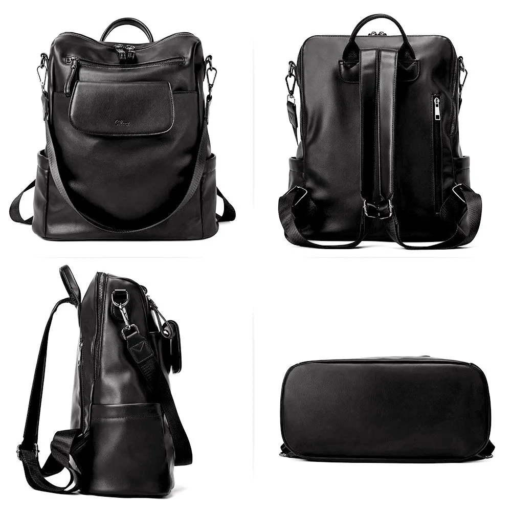 Greene Vegan Leather Travel Backpack Switchable Shoulder Bag