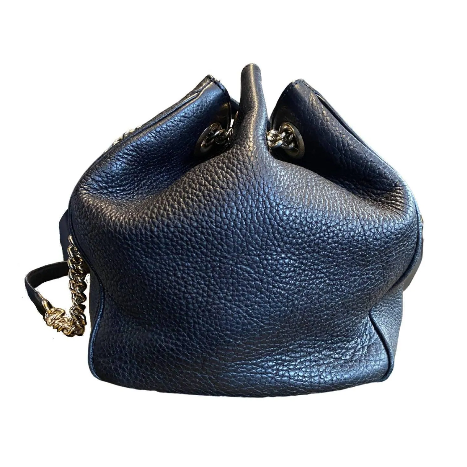 GUCCI Black Leather Medium 'Emily' Shoulder Bag