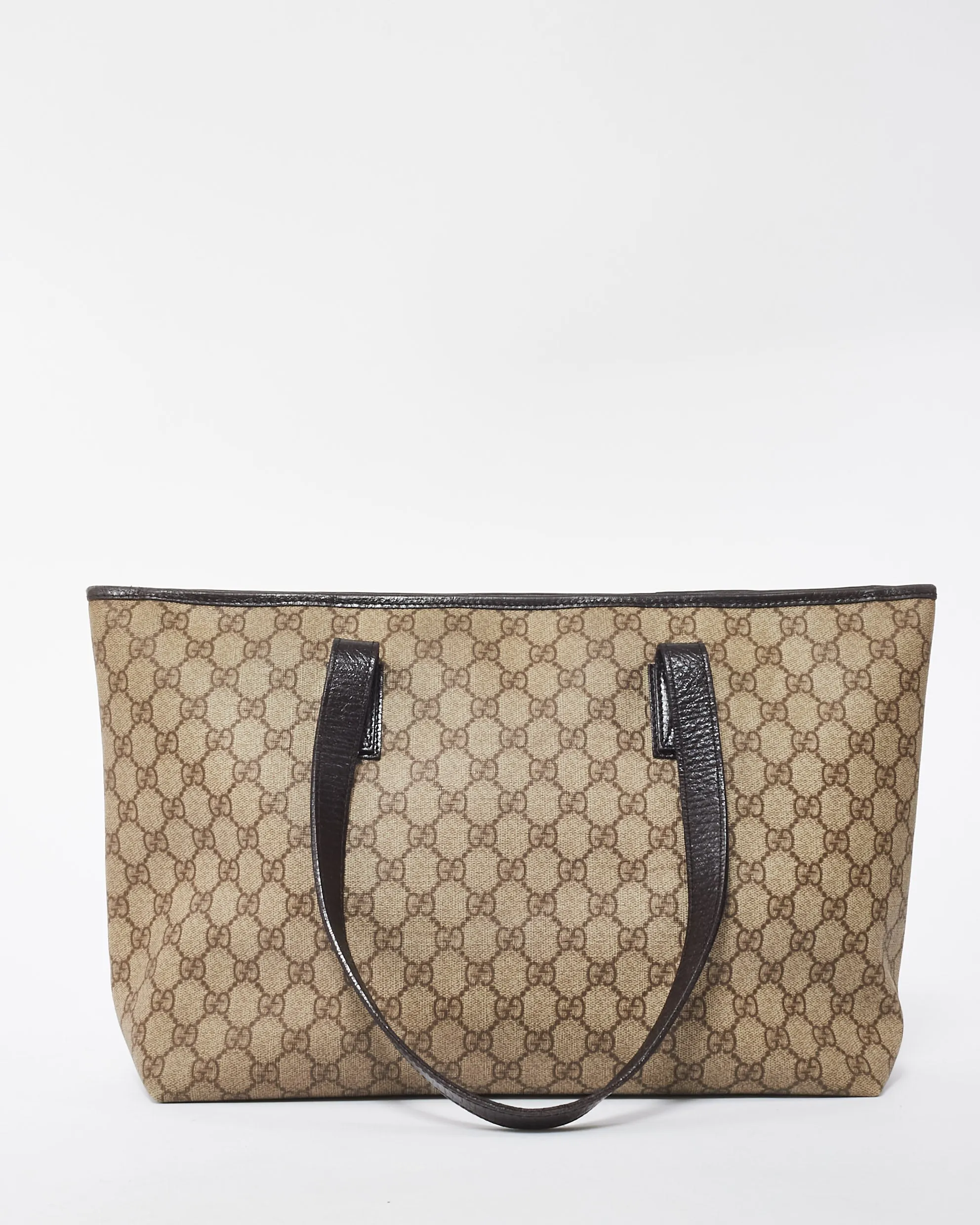 Gucci Brown Monogram GG Supreme Coated Canvas Shopping Tote