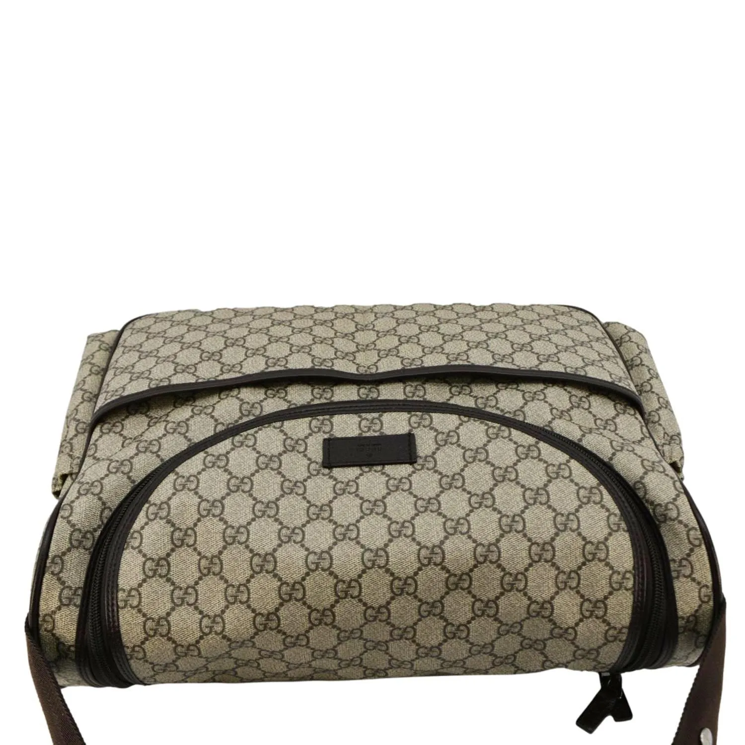 GUCCI Diaper GG Supreme Monogram Canvas Shoulder Bag Beige 123326