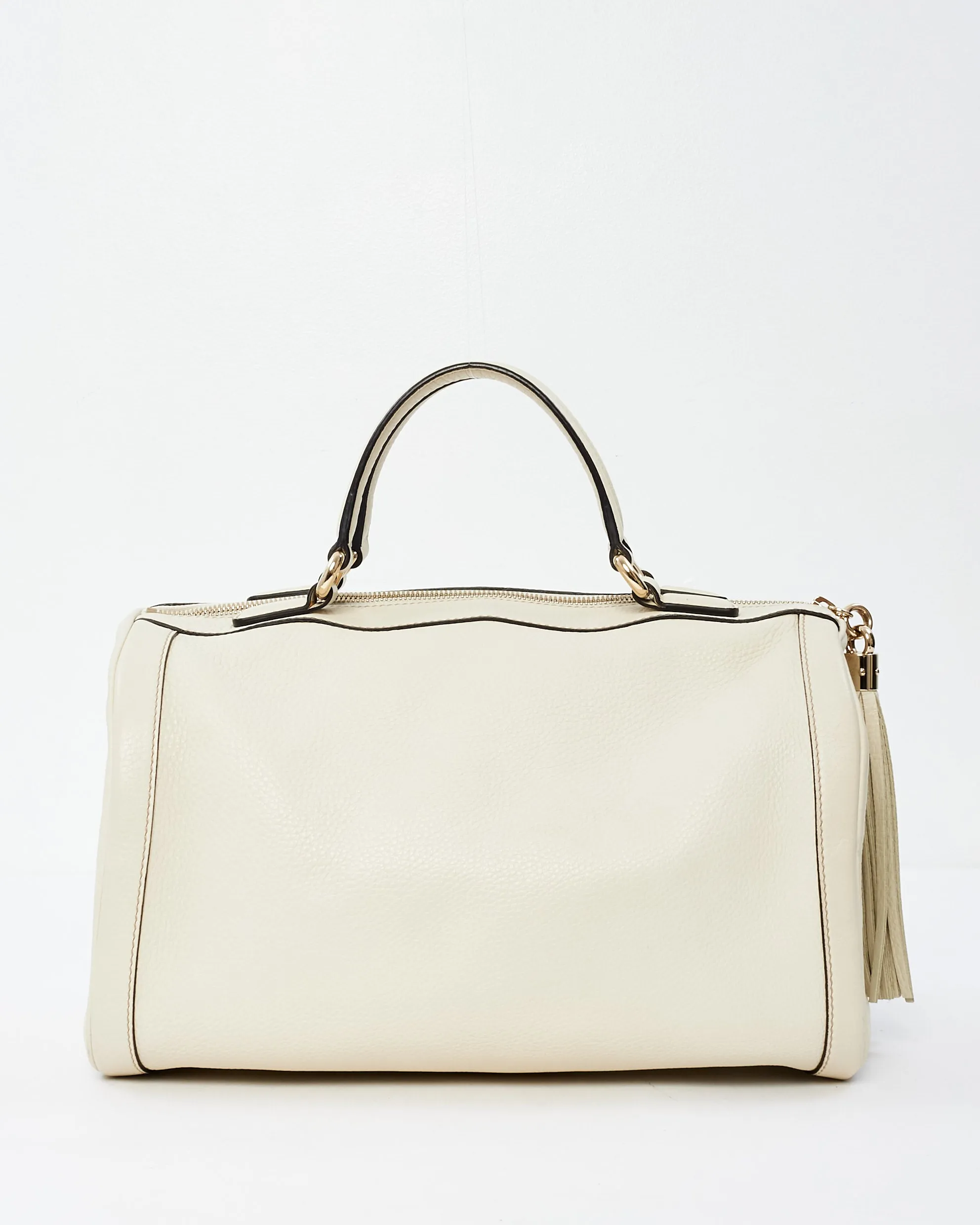 Gucci Off-White Leather Soho Boston Bag