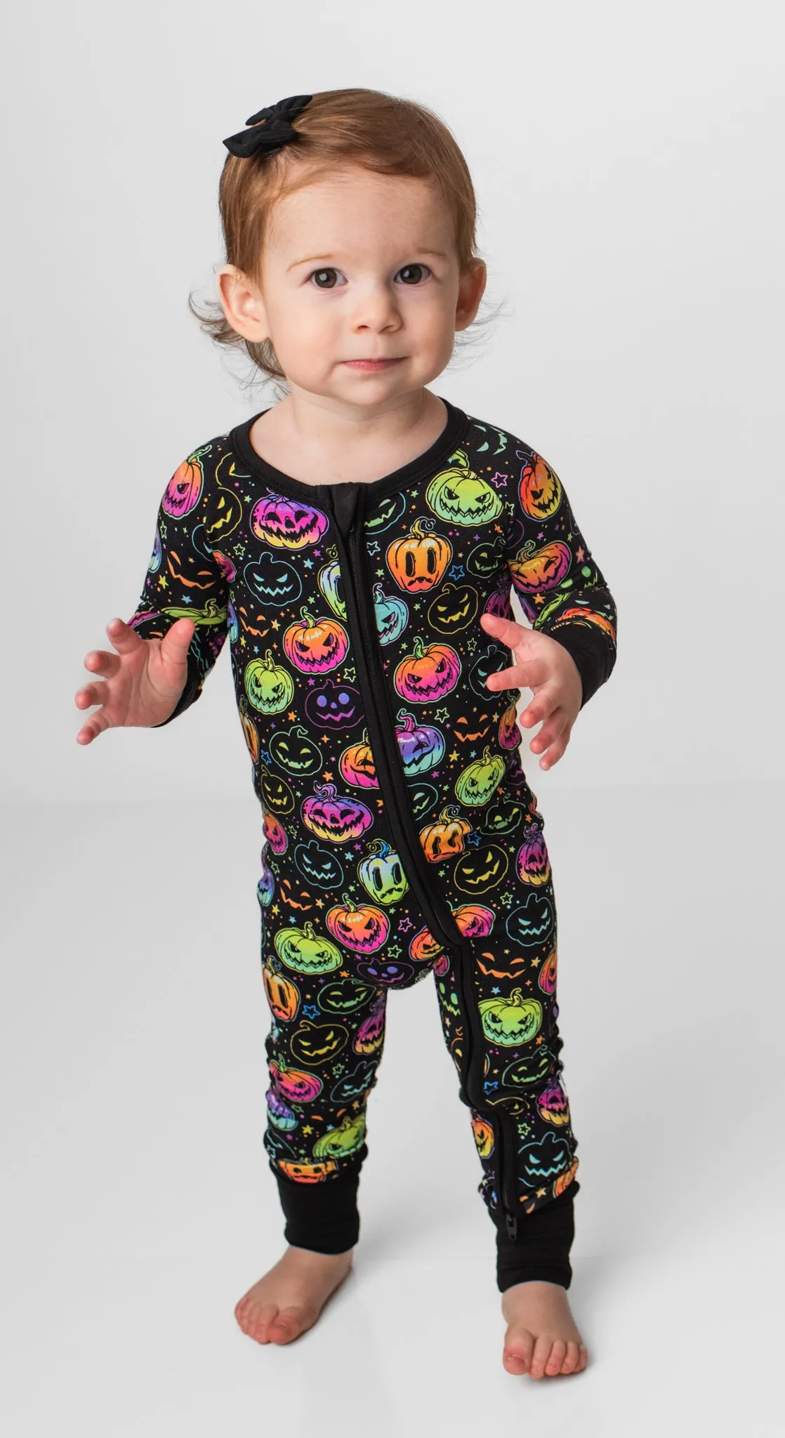 Halloween Pumpkins | Convertible Bamboo Zipper Baby Pajamas