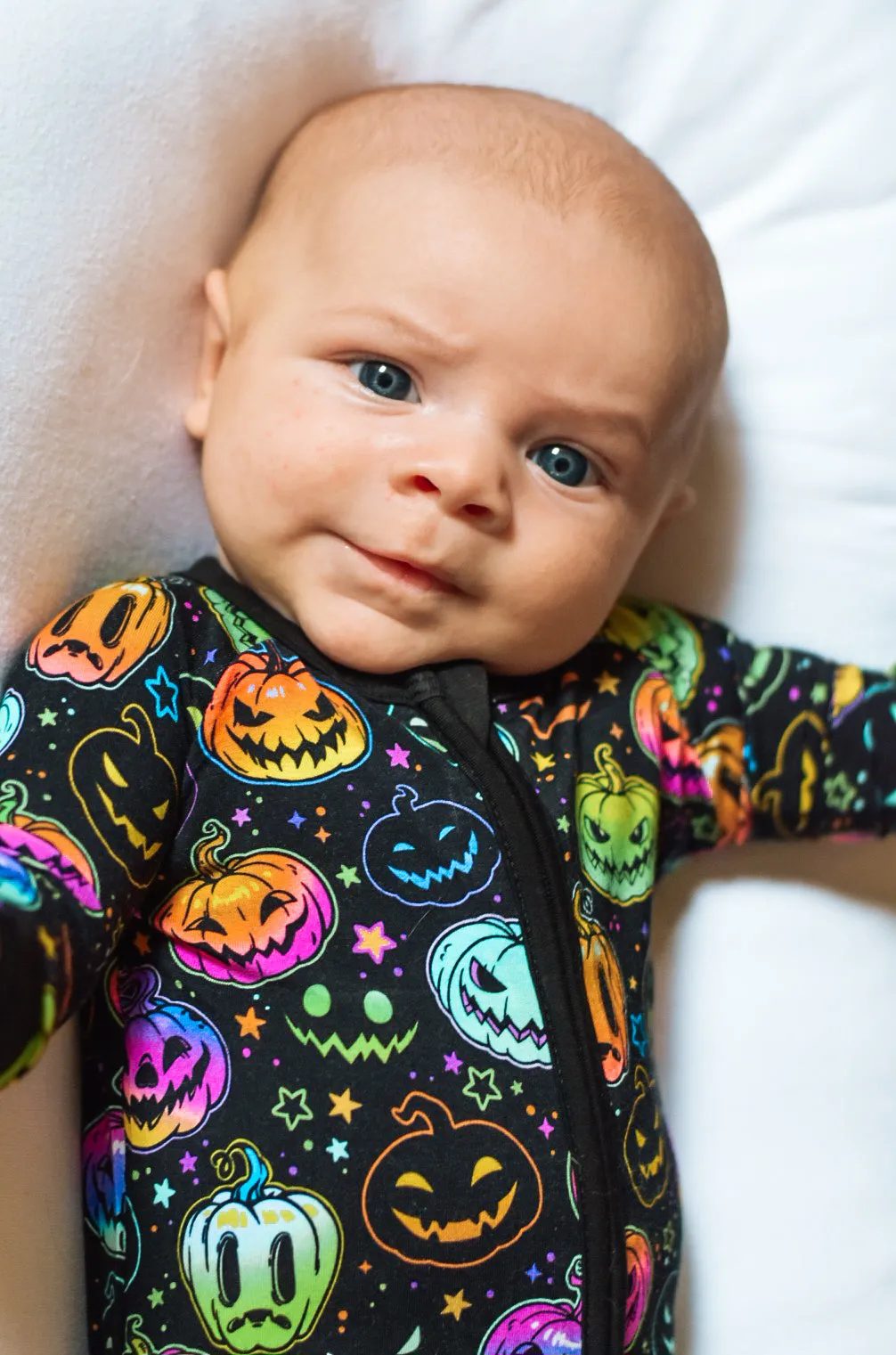 Halloween Pumpkins | Convertible Bamboo Zipper Baby Pajamas