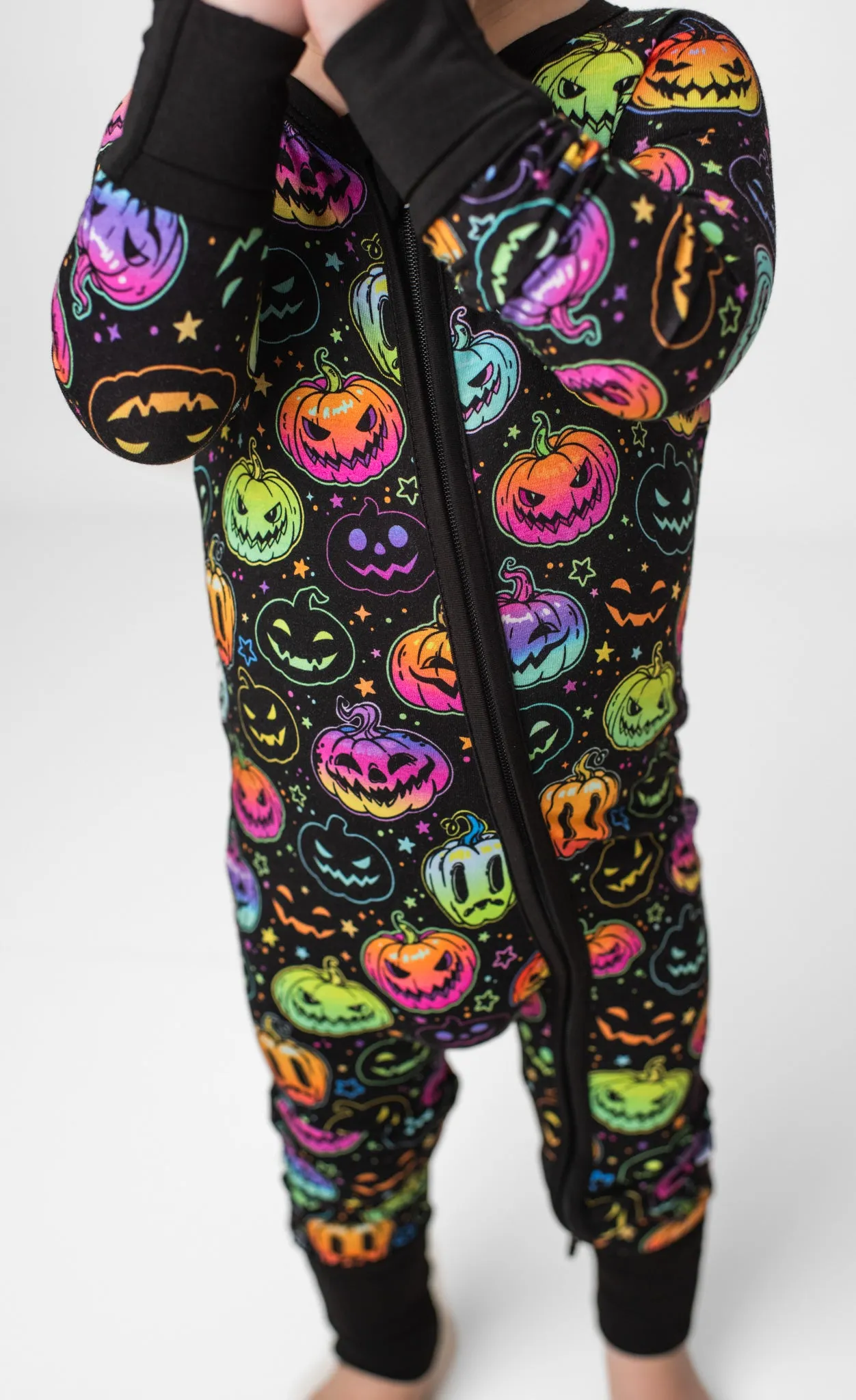 Halloween Pumpkins | Convertible Bamboo Zipper Baby Pajamas
