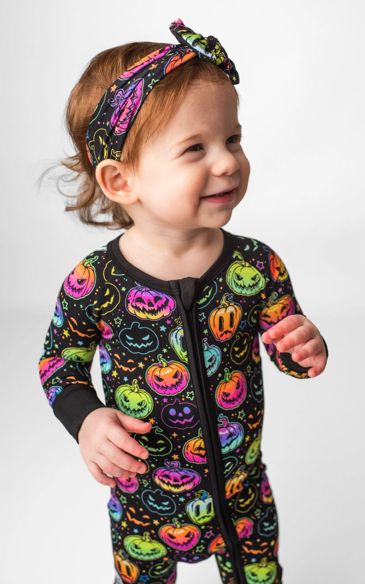 Halloween Pumpkins | Convertible Bamboo Zipper Baby Pajamas