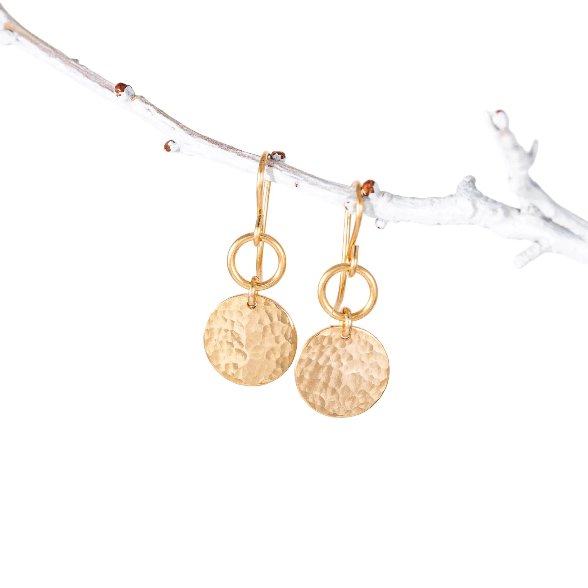 Hammered Double Disc Earrings