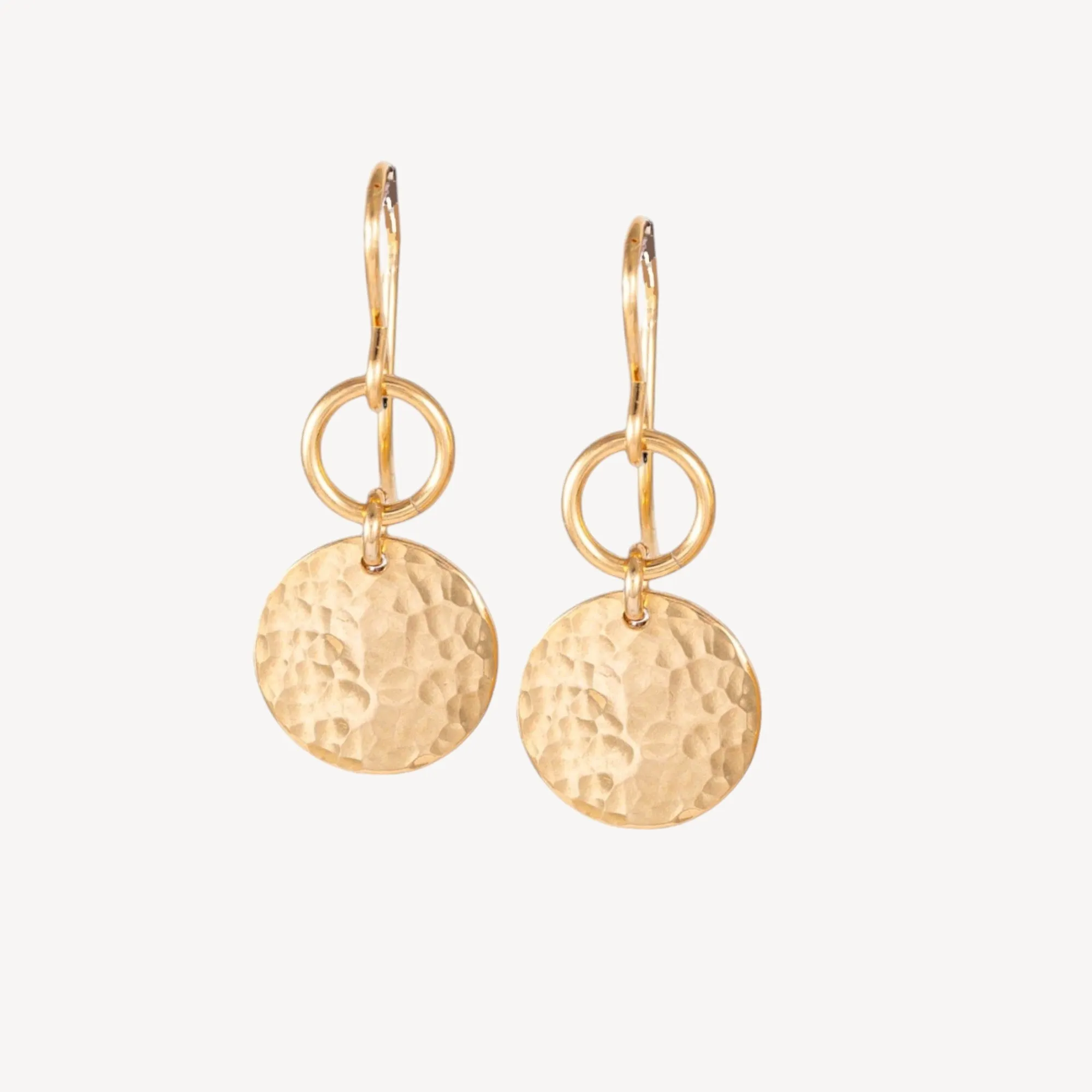 Hammered Double Disc Earrings