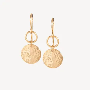 Hammered Double Disc Earrings