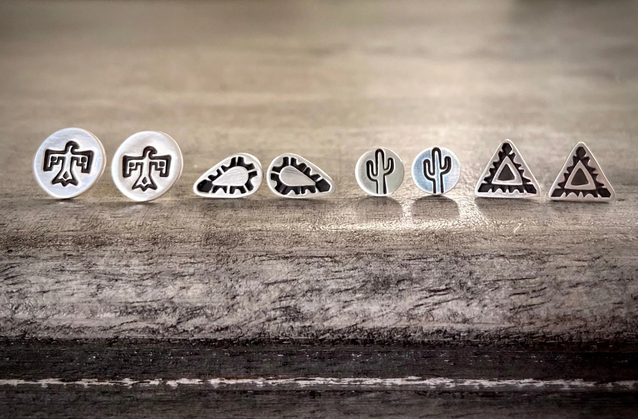 Hand Stamped Studs