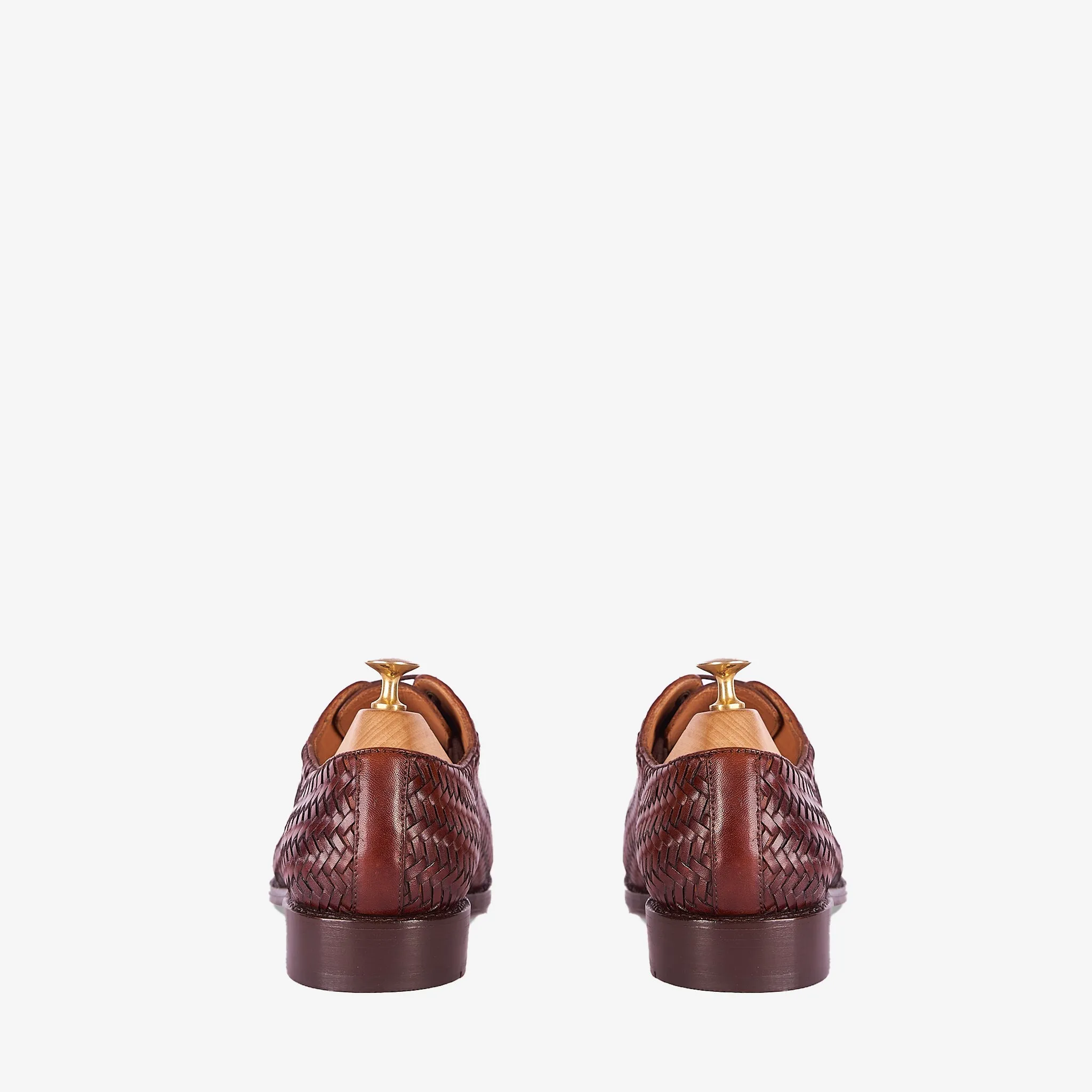Hand Woven Peacan Brown Wholecut Oxford - Made to Order
