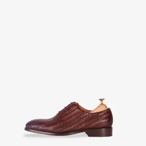 Hand Woven Peacan Brown Wholecut Oxford - Made to Order