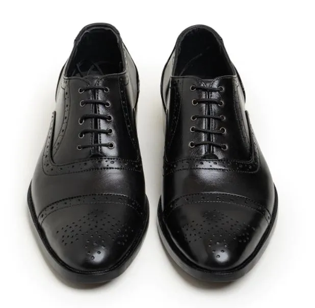 Handmade Black Brogue Oxfords for Men