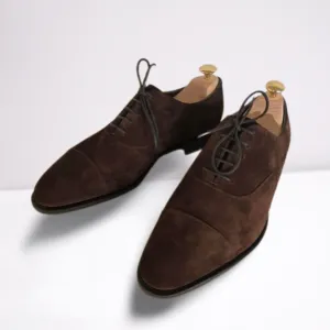 Handmade Brown Suede Oxfords Shoes for Men