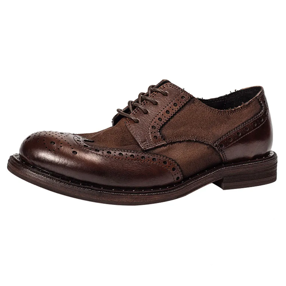 Handmade Full Grain Leather Wingtip Brogues for Men
