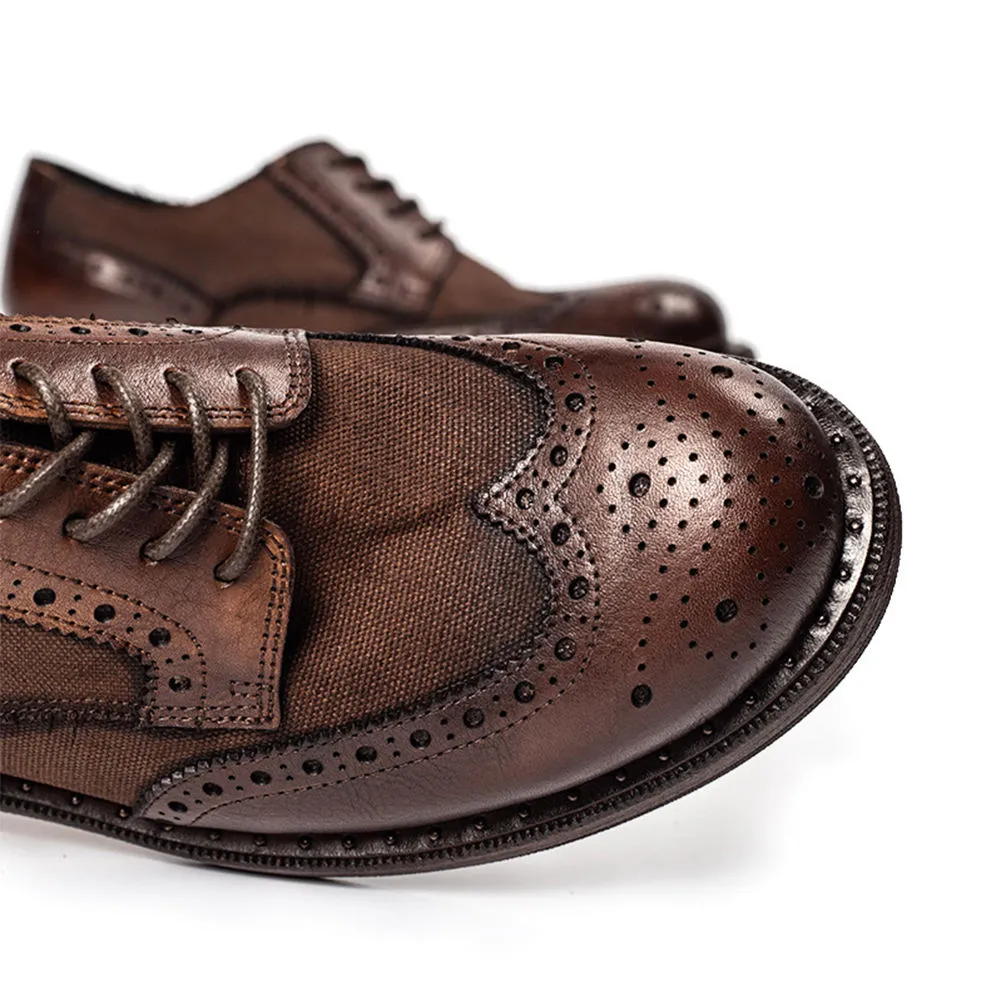 Handmade Full Grain Leather Wingtip Brogues for Men