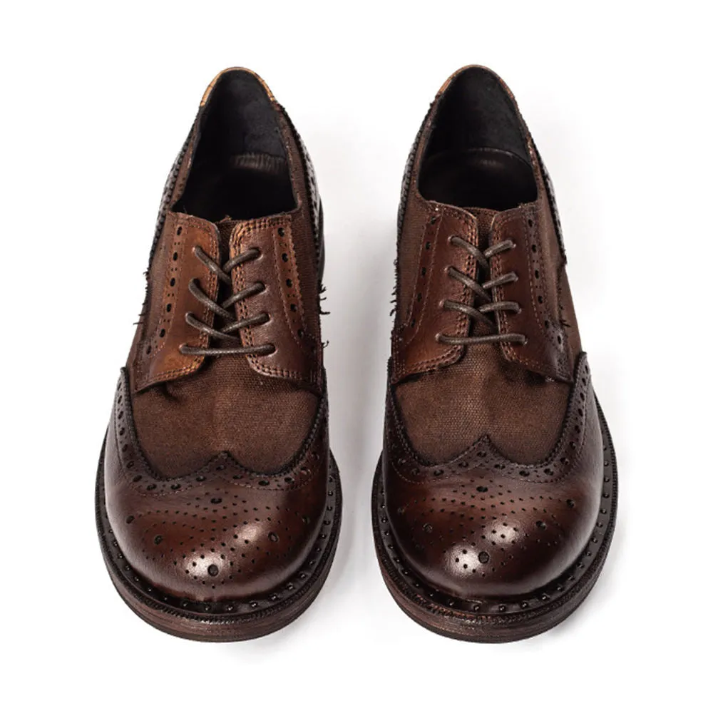 Handmade Full Grain Leather Wingtip Brogues for Men