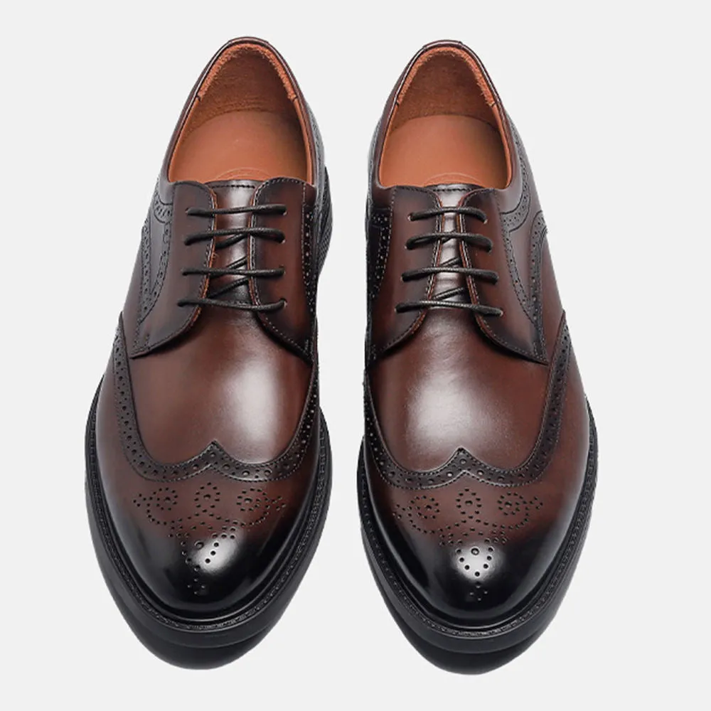 Handmade Leather Wingtip Oxfords for Men