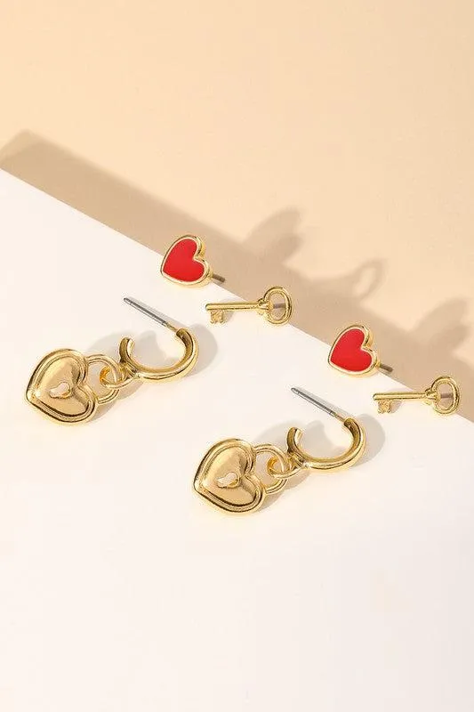 Heart Earring Set