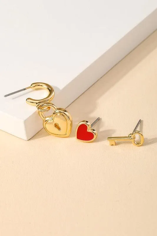 Heart Earring Set