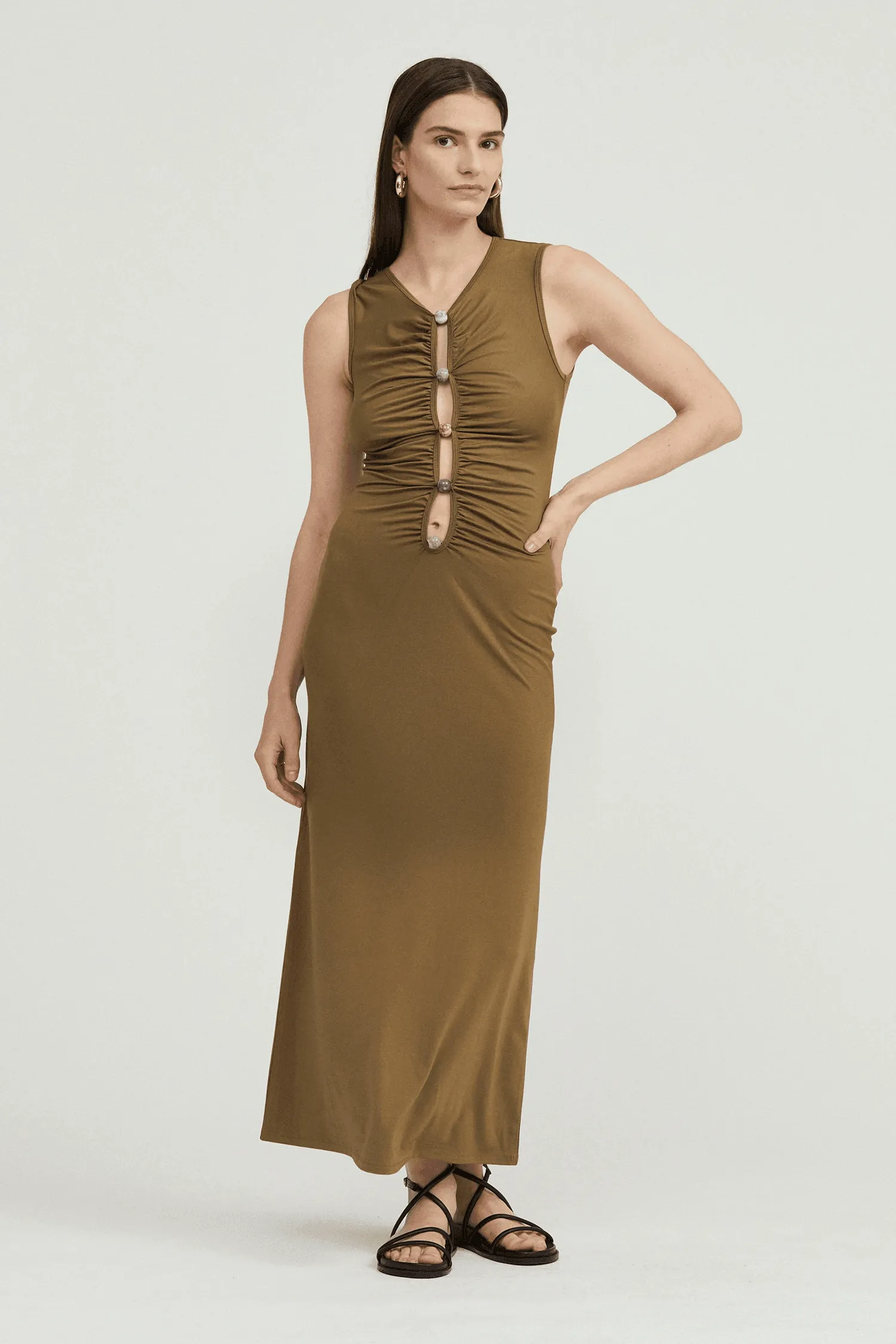 HIDDEN GEM TANK MAXI DRESS | MOSS