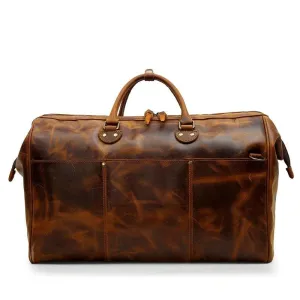 High-End Genuine Leather Travel Duffel Bags for Men Large Size