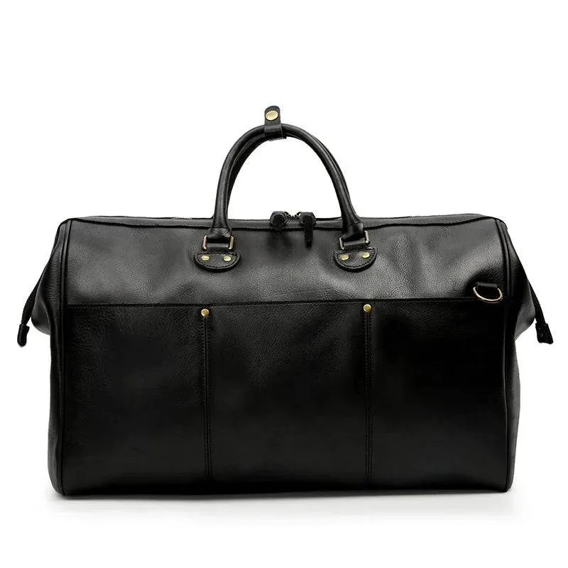 High-End Genuine Leather Travel Duffel Bags for Men Large Size