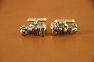Hippopotamus Head Top View Cufflinks