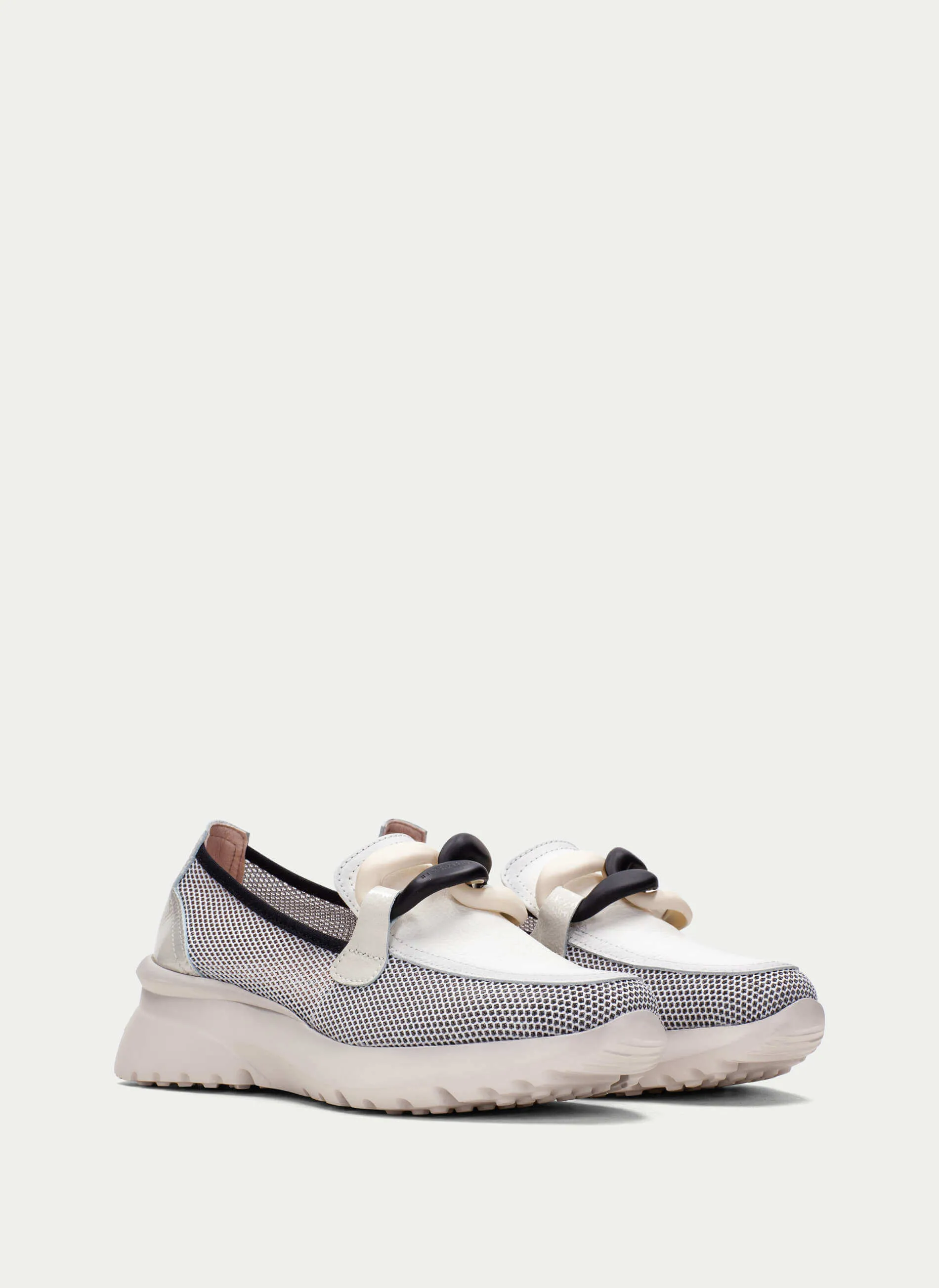 Hispanitas Off White Leather Slip On Shoes