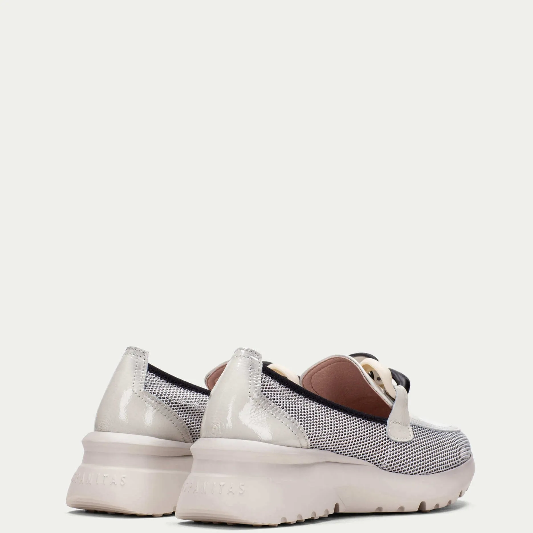 Hispanitas Off White Leather Slip On Shoes