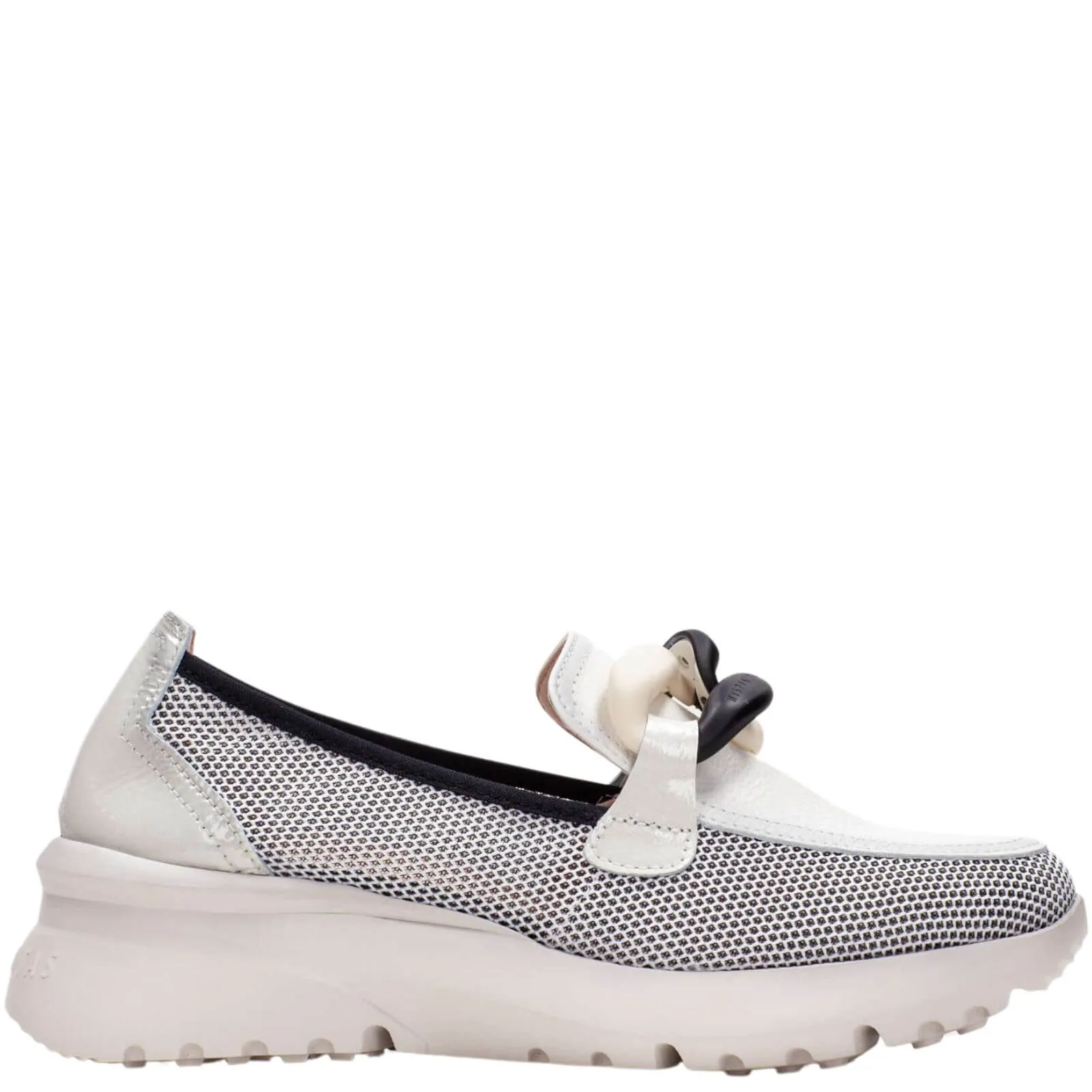 Hispanitas Off White Leather Slip On Shoes