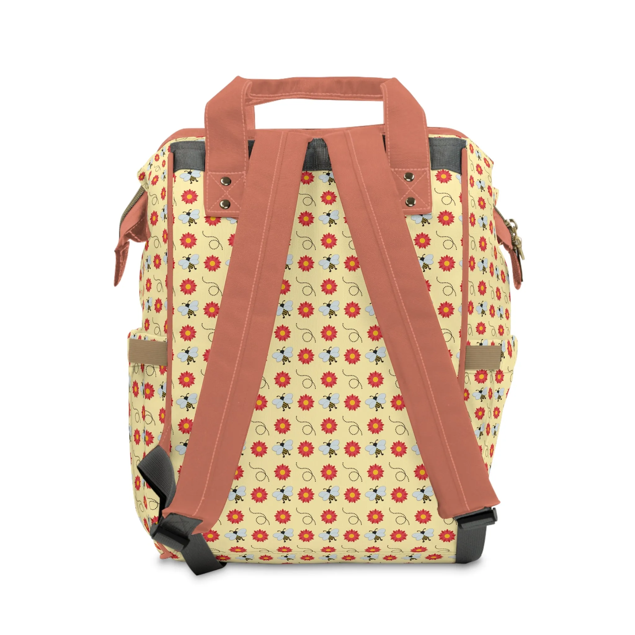 Honey Bee Diaper Backpack - Eco-Friendly & Stylish Baby Bag with Buzzing Bee Motifs, Perfect for Nature-Loving Parents