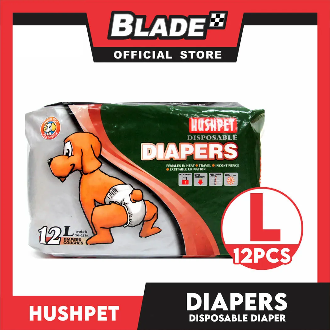 Hushpet Deluxe Disposable Dog Diapers 12pcs. (Large)
