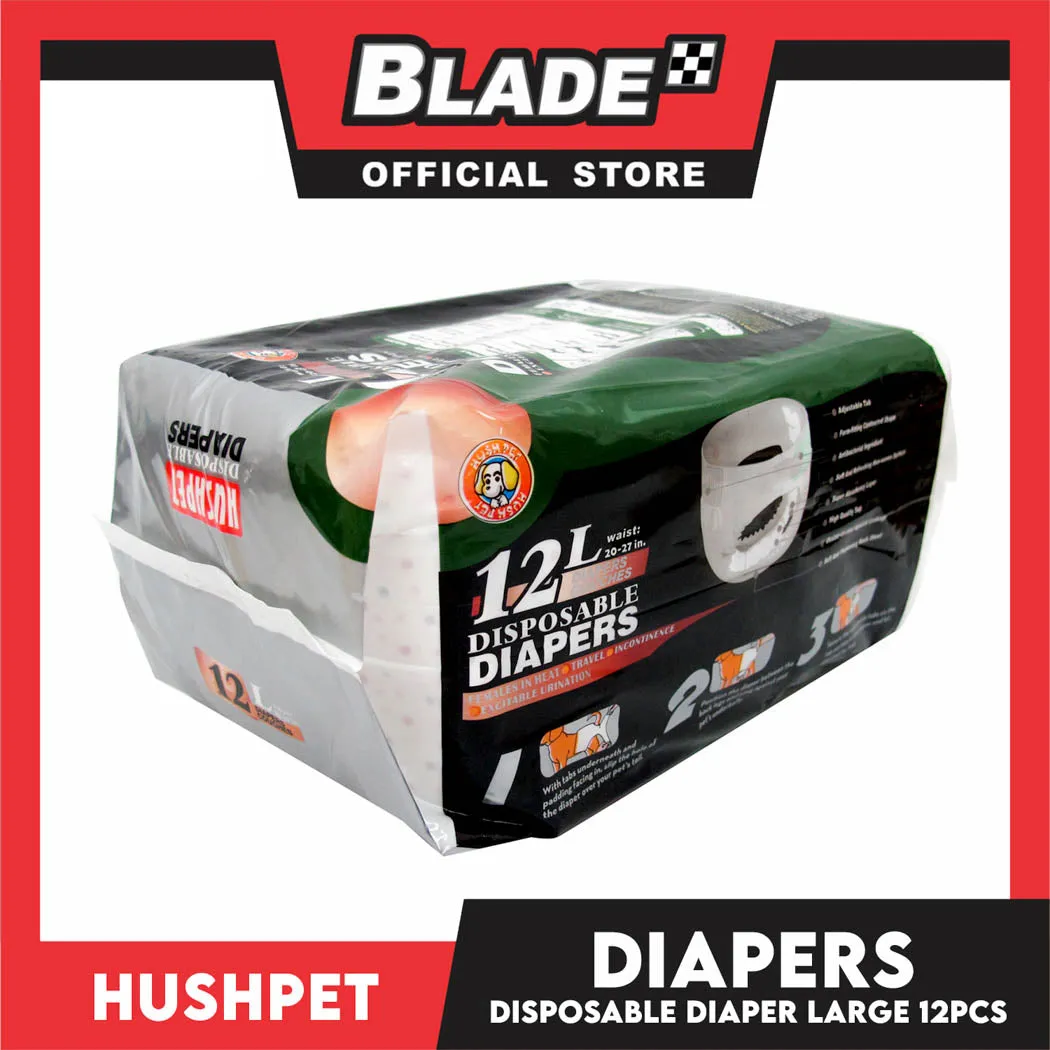 Hushpet Deluxe Disposable Dog Diapers 12pcs. (Large)