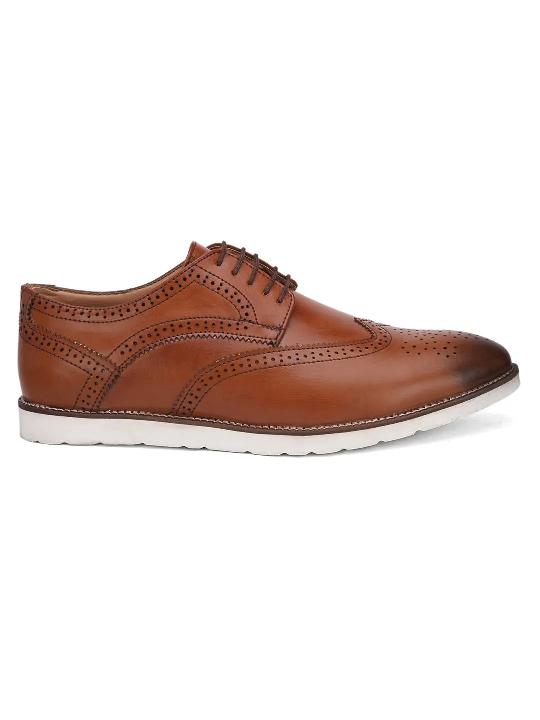 Hydes N Hues Men Brown Solid Casual Brogues