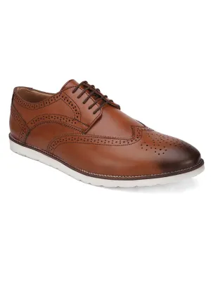Hydes N Hues Men Brown Solid Casual Brogues