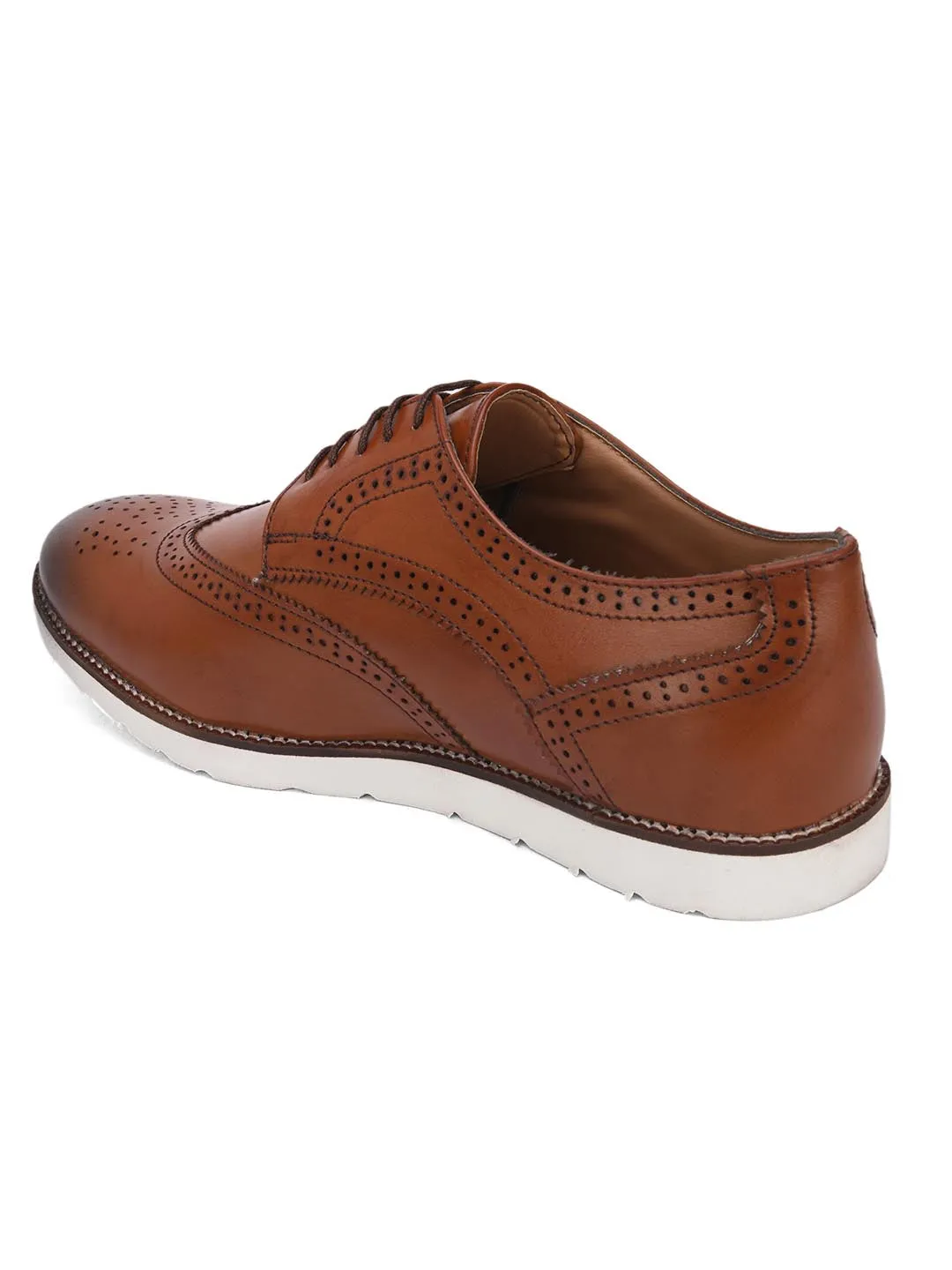 Hydes N Hues Men Brown Solid Casual Brogues