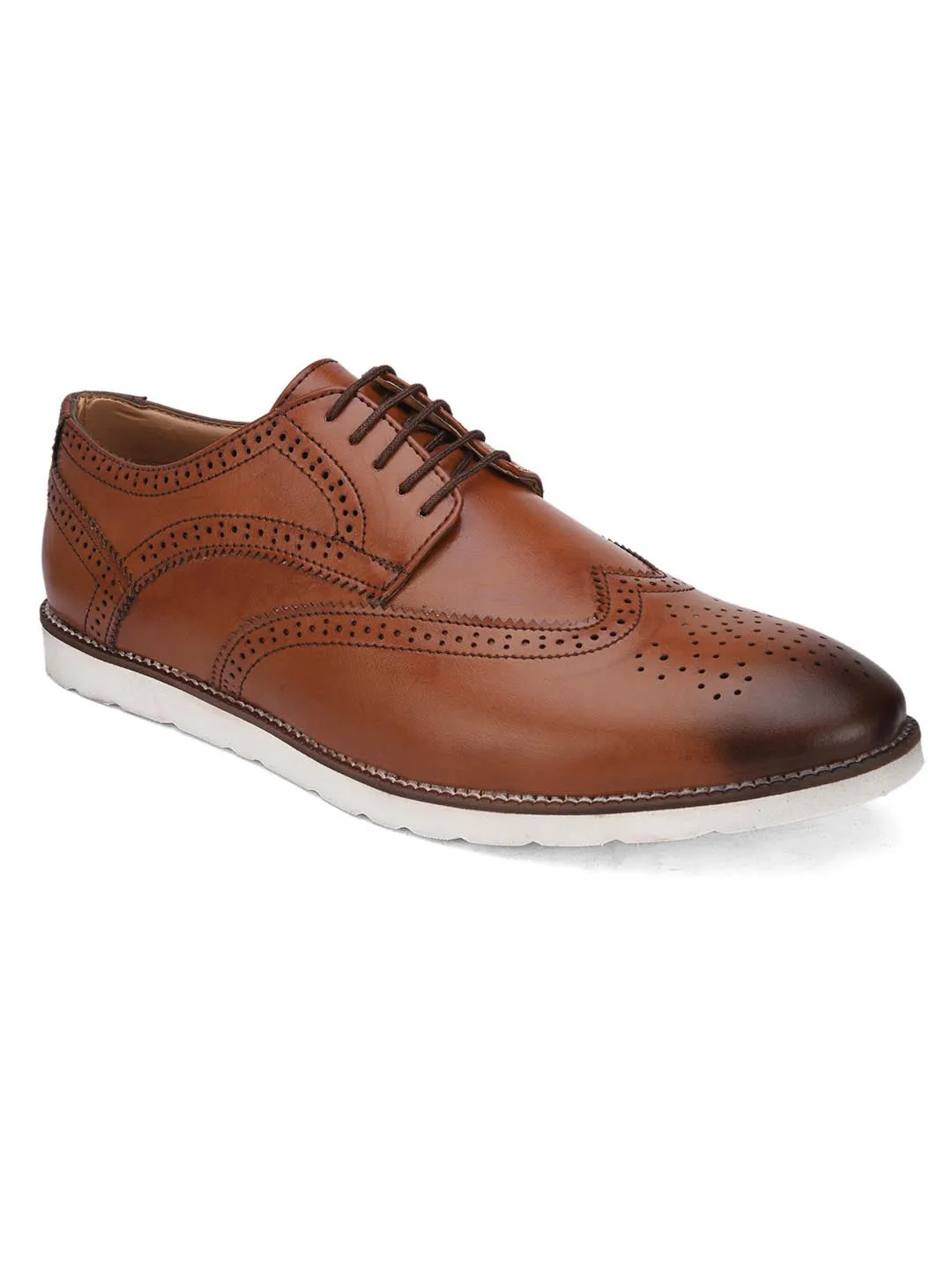 Hydes N Hues Men Brown Solid Casual Brogues
